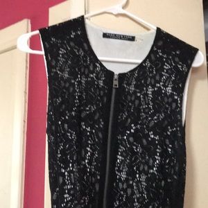 Marc black knit lace dress